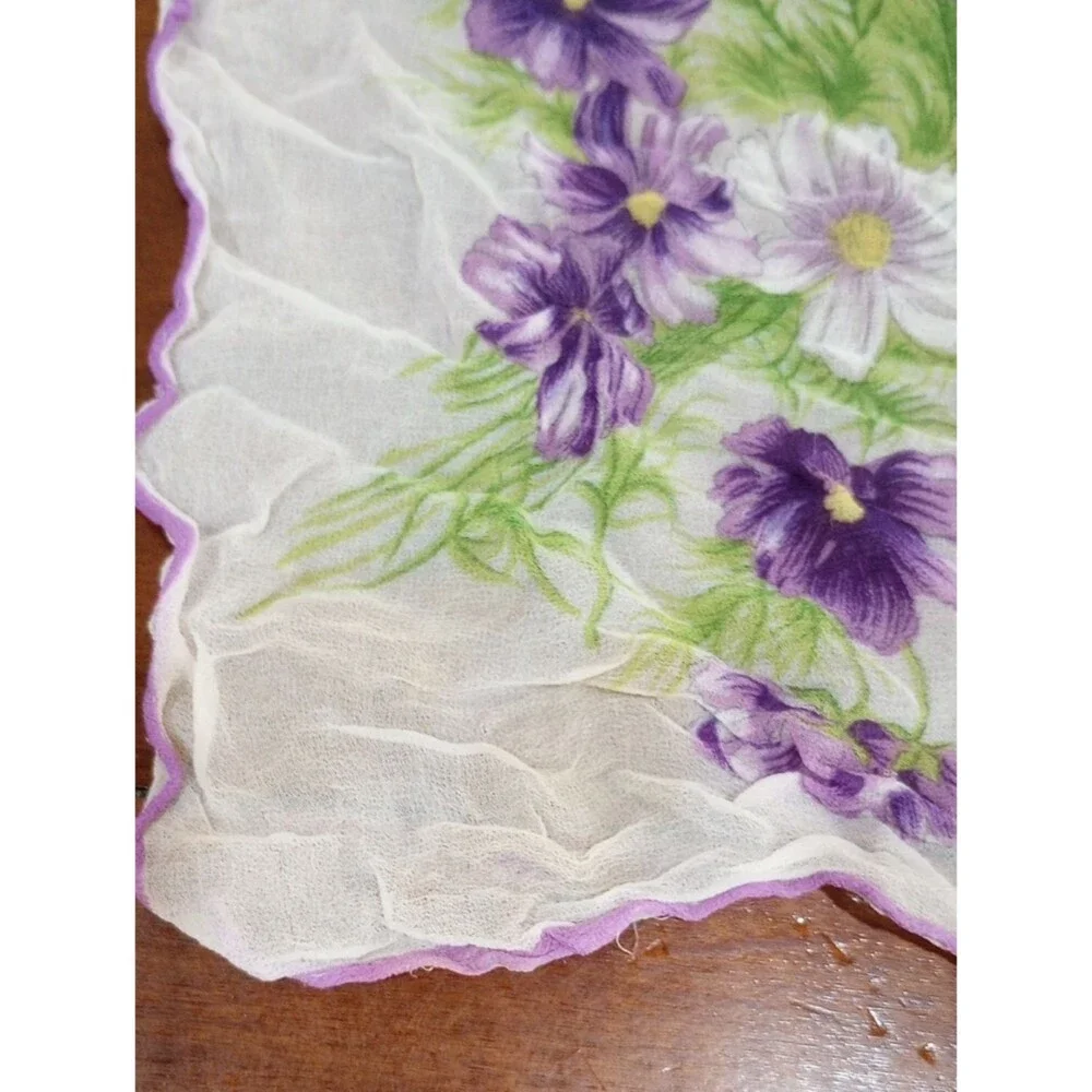 Purple Floral Scarf, Vintage!